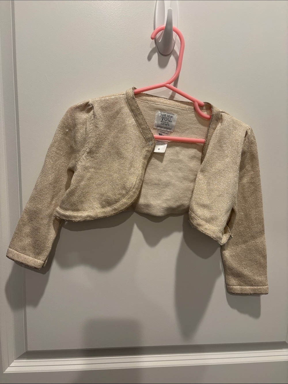 Carter's Shimmery Gold Knit Bolero Jacket